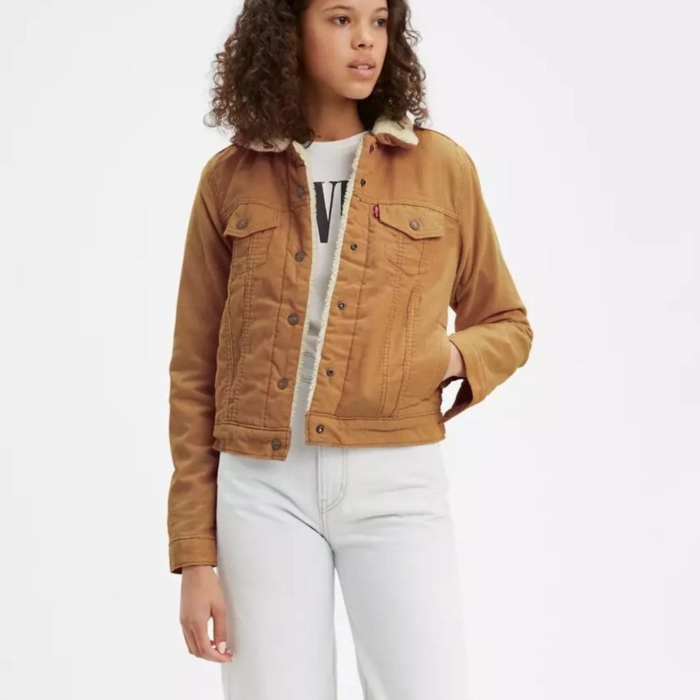 Levi's Women's Sherpa-Lined Trucker Jacket in Brown